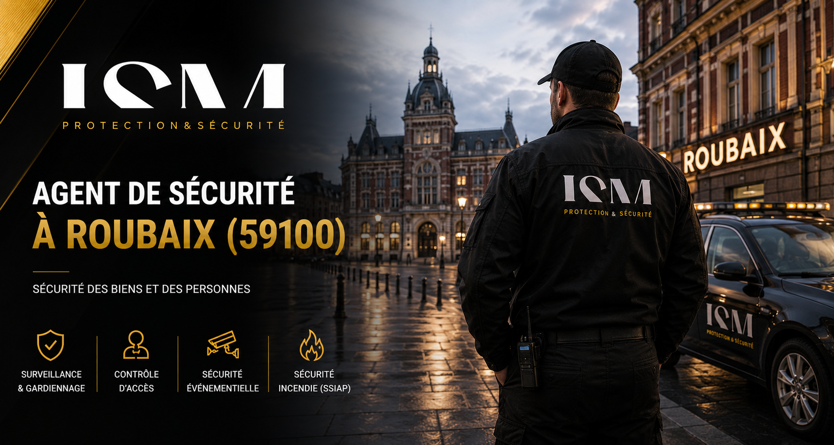 Agent de sécurité privée ISM Protection et Sécurité à Roubaix